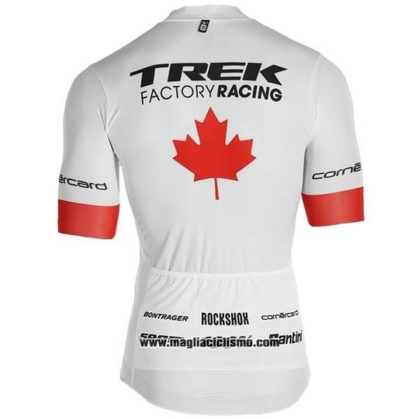 2019 Abbigliamento Ciclismo Trek Factory Racing Campione Canada Manica Corta e Salopette